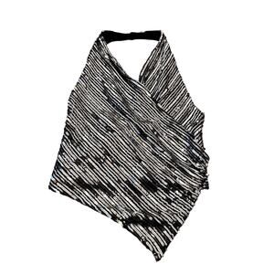 Zara Silver Sequin Halter Top With Side Zip - XS